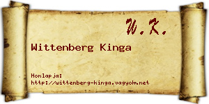 Wittenberg Kinga névjegykártya
